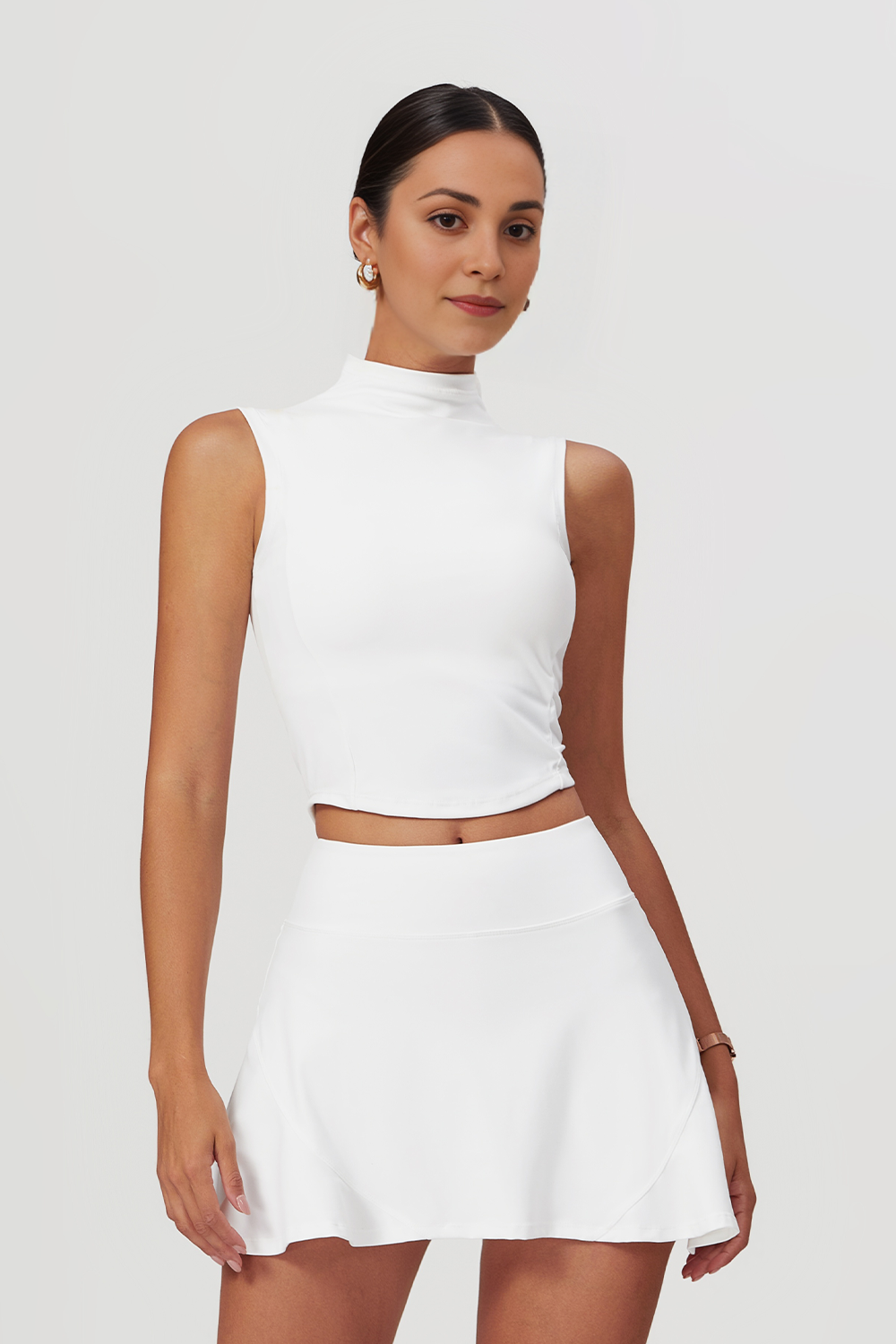 Mock Neck Crop Sleeveless Tank