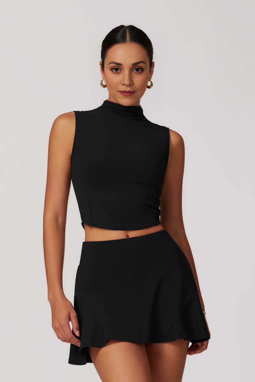 Mock Neck Crop Sleeveless Tank